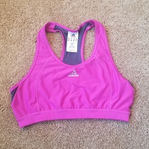 Adidas Magenta/Gray Mesh Techfit Sports Bra Sz XL